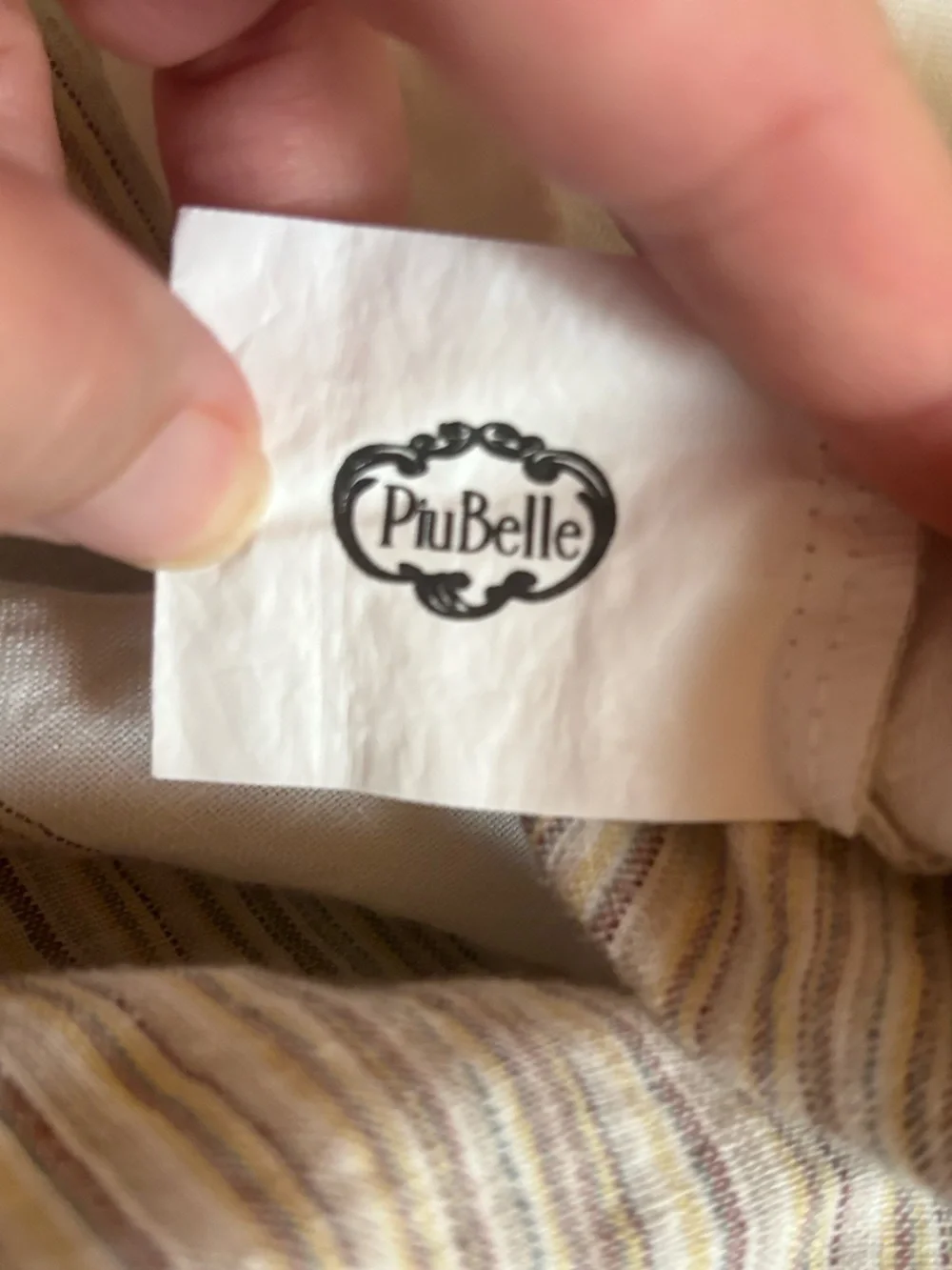 Piu Belle 100% Linen Full Queen Duvet Cover Striped Made in Portugal 81.5x87